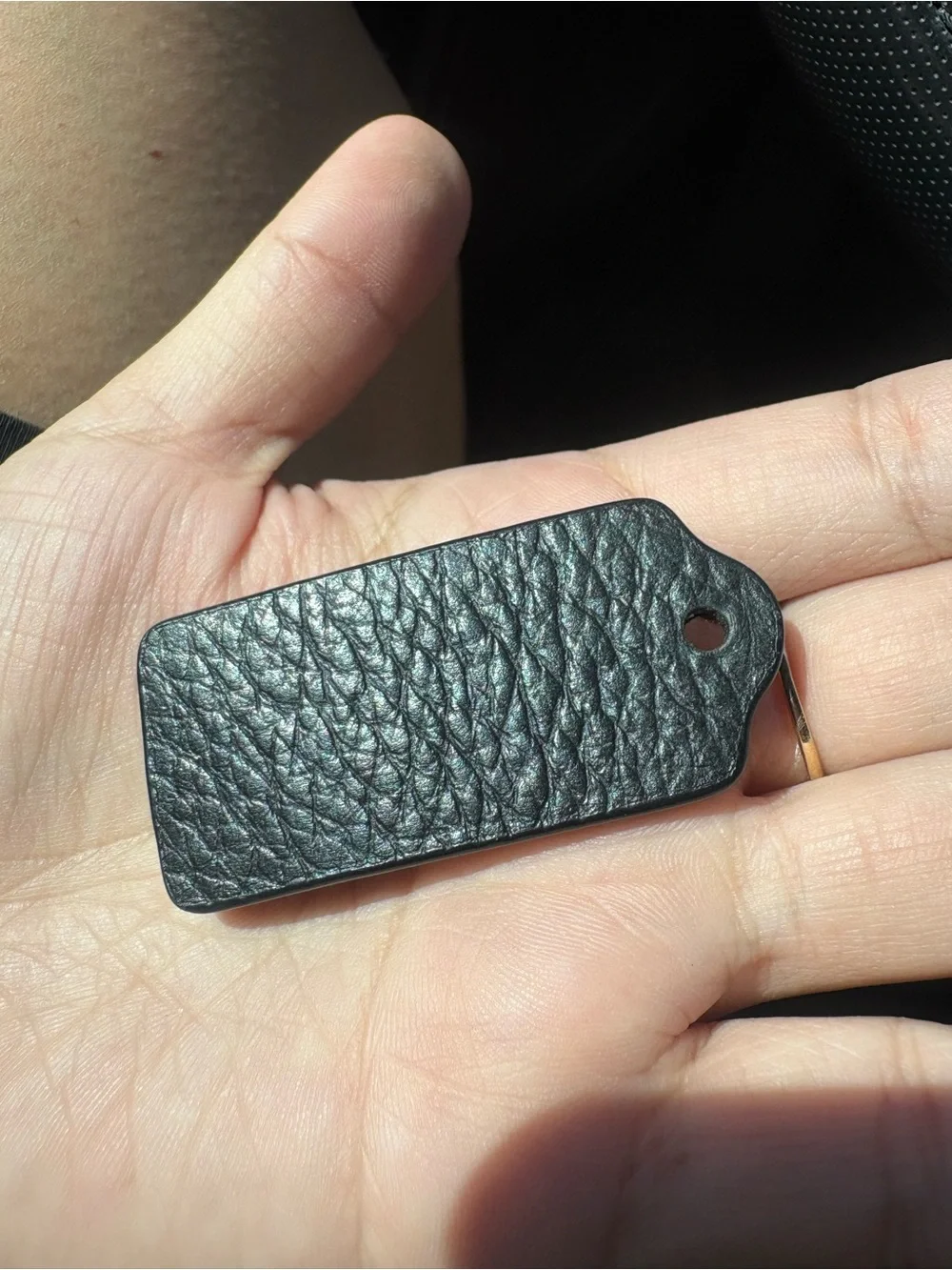 Coach Black Leather Bag Tag